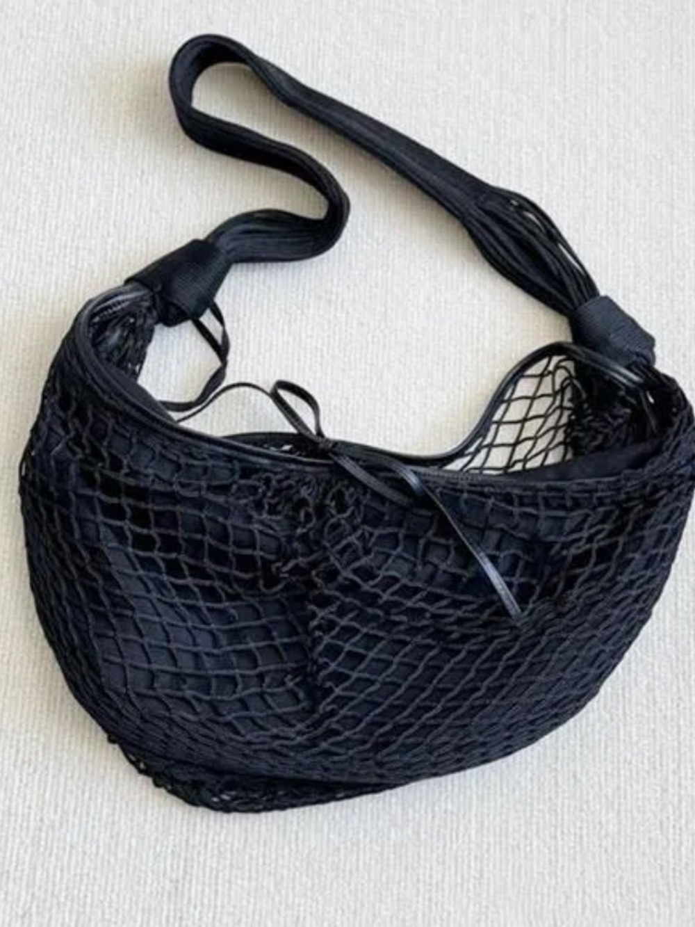 NWOT woven net croissant bag